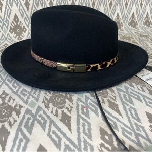 INC leopard snake skin black hat NEW